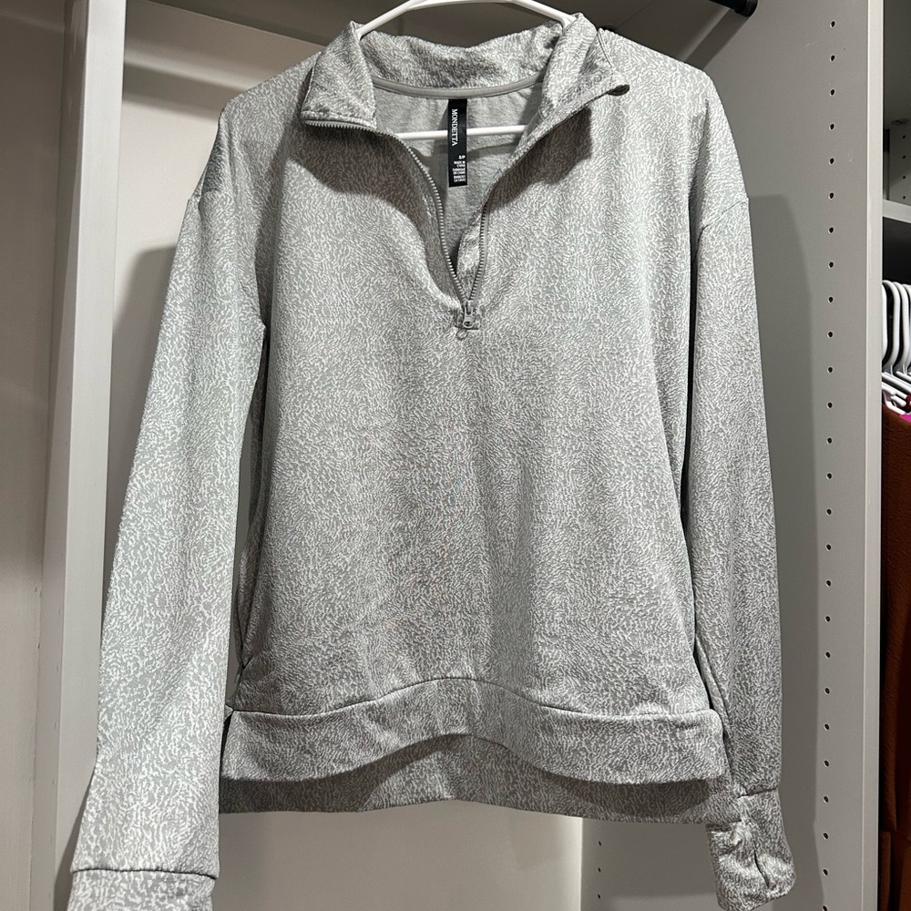 Mondetta Light Gray Patterned Pullover - image 1